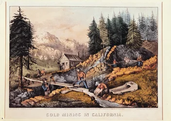 Gold Mining in California, Published by Currier and Ives, 1871